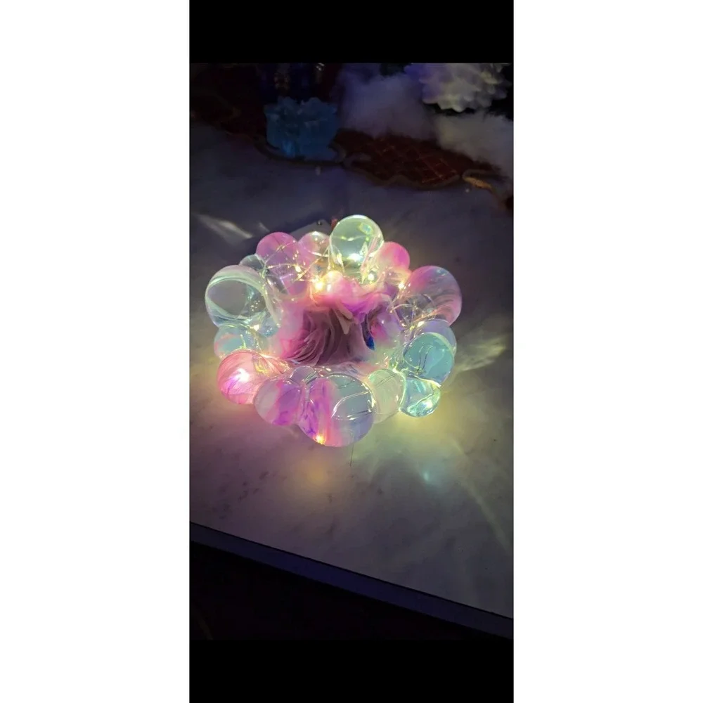 Handmade Resin‎ Light Up Bubble Bowl Trinket Jewelry Holder